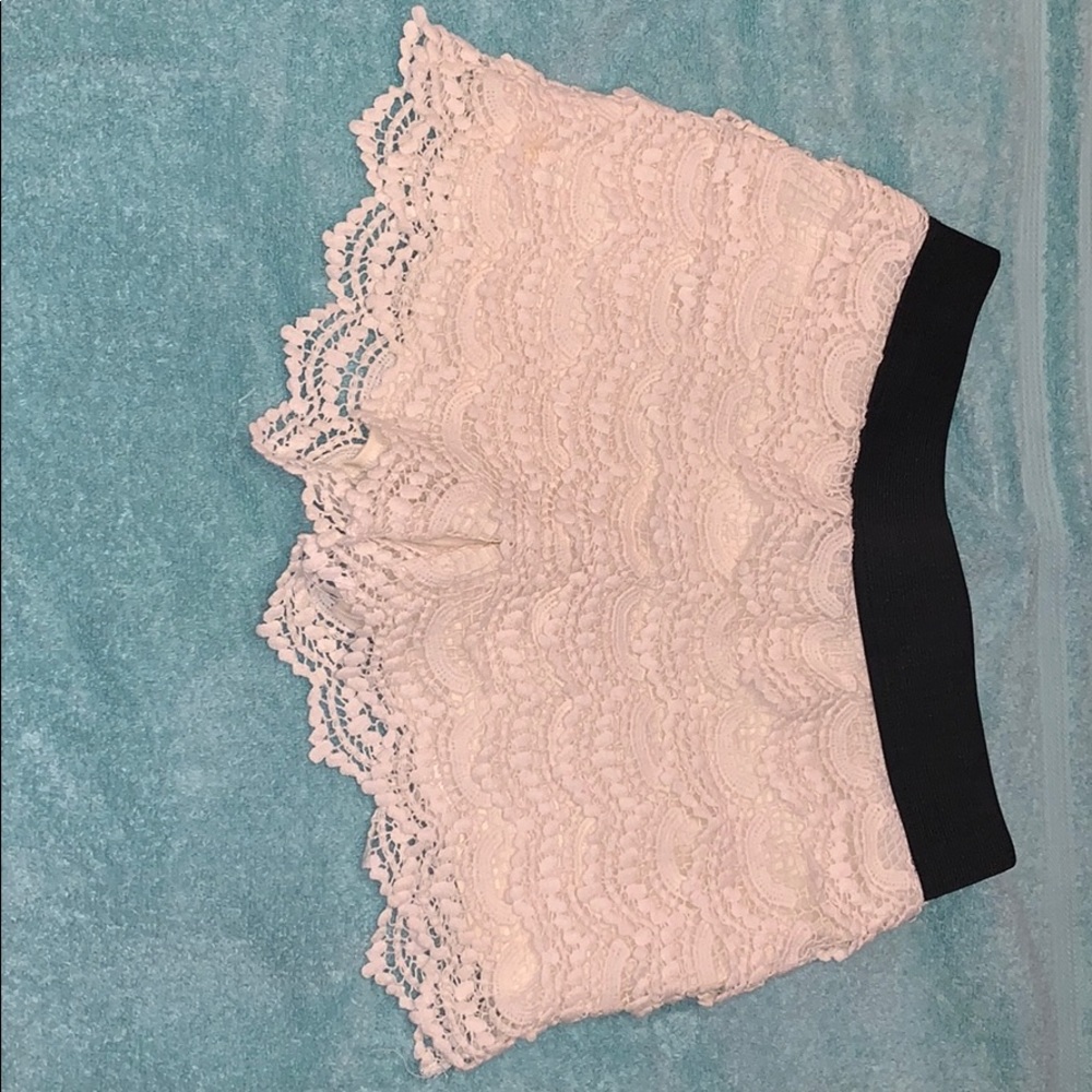 White Charlotte Russe Lace Shorts (S)